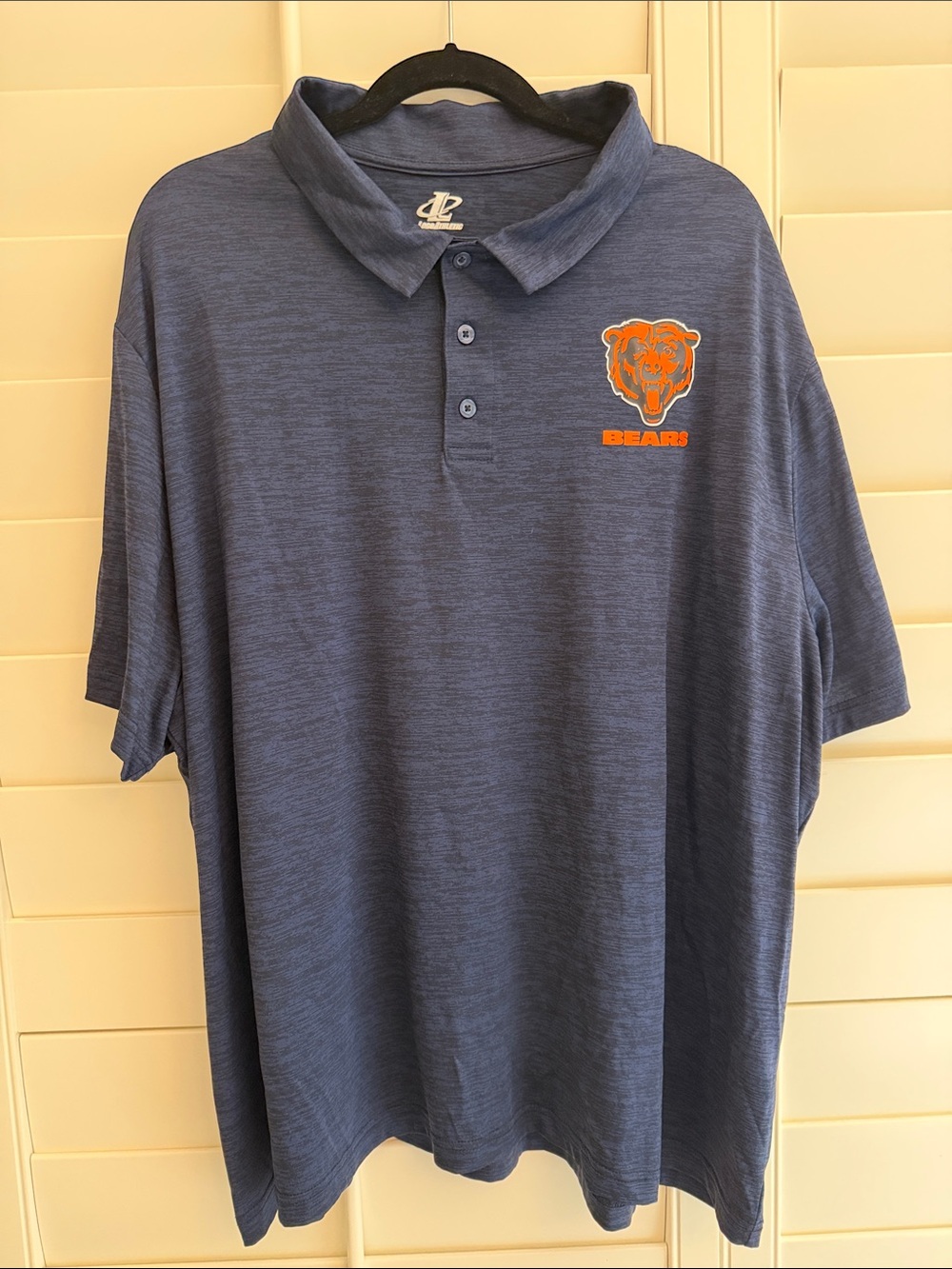 Logo Athletic Navy Polo with Orange Bears Crest
